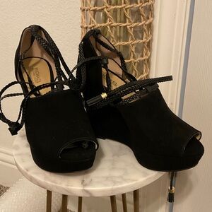 Michael Kors Black Wedge Sandals